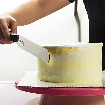Webake Cake Spatula Straight Icing Spatula Set of 2, 14 Inches Frosting Spreader with Wooden Handle, Professional Stainless Steel Cake Decorating Spatula Jar Spatulas of Pastry - size: 14 Inch