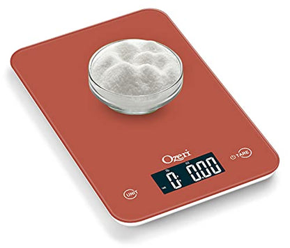 Ozeri Touch Professional Digital Kitchen Scale (12 lbs Edition) in Tempered Glass - color: Burnt Ochre