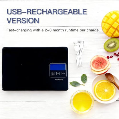 Food Scale with USB Rechargeable, Digital Kitchen Scale with 6 Units, High Precision to 0.04 oz /11lbs Capacity, Weight Range from 3g-5000g (Black) - color: Black
