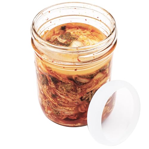 4 pack Wide Mouth Tempered Glass Fermentation Weights for Lacto Fermenting in Wide Mouth Mason, Ball, Canning Jars by Mason Jar Lifestyle (4)