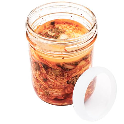 4 pack Wide Mouth Tempered Glass Fermentation Weights for Lacto Fermenting in Wide Mouth Mason, Ball, Canning Jars by Mason Jar Lifestyle (4)