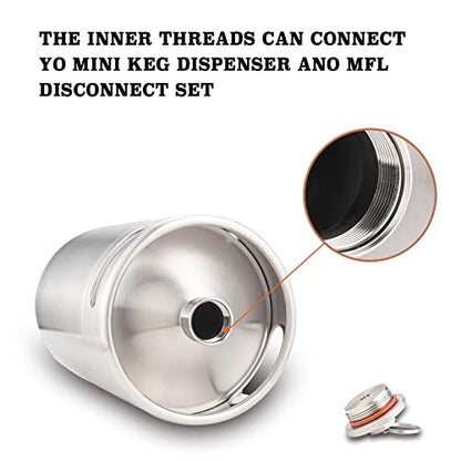 TMCRAFT 170OZ Stainless Steel Mini Keg, Portable beer growler with Exhaust Valve Designed Cap to Keep Beverage Fresh
