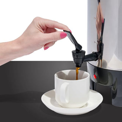 30 Cup Coffee Urn - Quick-Brewing Stainless Steel Double-Faucet - Perfect For Espresso, Hot Water, Tea, Hot Chocolate - Stainless Steel - style: 30 Cup