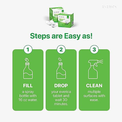 Multipurpose Cleaning Tablets - Powerful All-Purpose Cleaner for Water Bottles Surfaces - Eco-Friendly and Gentle - 12 Pack Aloe Scented Refill Tablets - for Home Kitchen Office and Vehicles