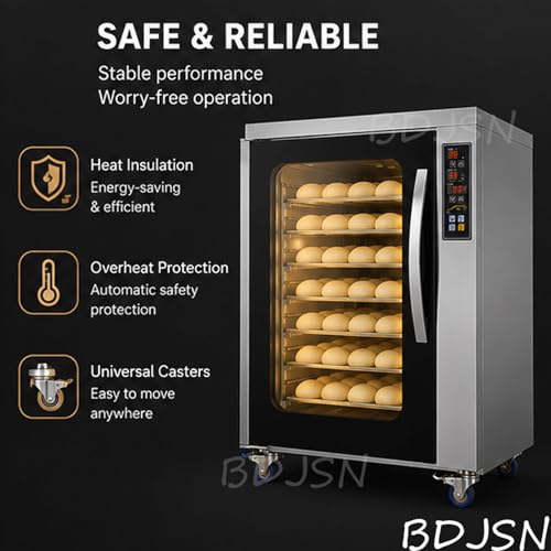 120L Electric Dough Proofing Box, 5-50°C & 60-90% RH Control, 360° Hot Air Circulation, LED Touch Panel, Stainless Steel Fermentation Machine for Bread, Pizza, Sourdough, Yogurt & Natto