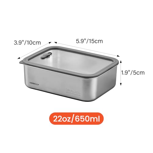 22oz/650ml Stainless Steel Food Containers,Stainless Steel Containers with Lids,Snack Containers,Lunch Box,Easy Clean,Airtight&Leakproof for Kitchen Storage,Dishwasher Safe,BPA-Free - size: Small Box(22oz/650ml)
