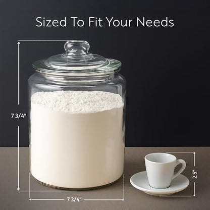 Restaurantware Glass Storage Containers - 1 Count 6 Liter Airtight Kitchen Canisters - Pantry Jars With Lids For Food - Clear Crystal Glass - size: 1.5 gal