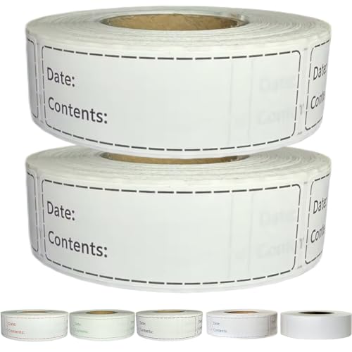 1000pcs Freezer Labels,1x3 inch for Food containers,Food Labels Quick and Easy to Remove- Easy to Write on(Black) - color: Black-2 Rolls 1000pcs, size: 2 Rolls 1000pcs