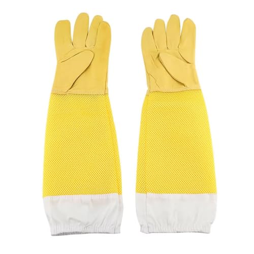 Breathable Beekeeping Gloves Long Sleeve Sheepskin Palm Comfortable Apiculture Tool 1 Pair