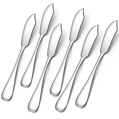 AOOSY Butter Knife, Cheese Knife, Dover Sole Breakfast Kippers, Cute Mini 5.91 inches Stainless Steel Kitchen Knives for Butter Sandwiches Cheese Breakfast,Packs Of 6 - size: 6PC