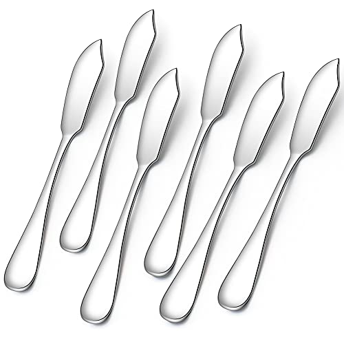 AOOSY Butter Knife, Cheese Knife, Dover Sole Breakfast Kippers, Cute Mini 5.91 inches Stainless Steel Kitchen Knives for Butter Sandwiches Cheese Breakfast,Packs Of 6 - size: 6PC