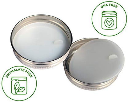 Leak Proof Platinum Silicone Sealing Lid Inserts/Liners for Mason Jars (10 Pack, Regular Mouth) - size: Regular Mouth