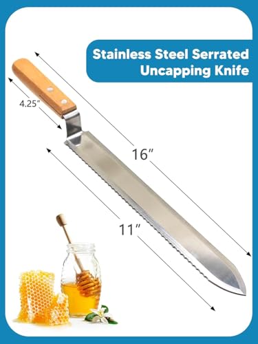 15PCS Honey Extractor Kit, 2 Pack 5 Gallon Honey Bucket with Gate | 58-90% Refractometer, Honey Strainer, Beekeeping Harvesting Equipment With Hive Tool, Frame Gripper, Uncapping Knife & Gloves - size: 2 Buckets