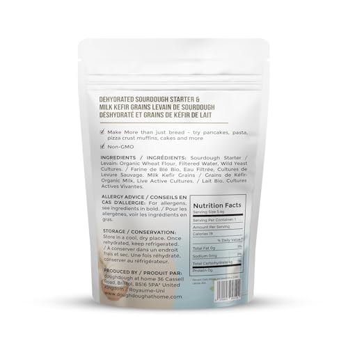 Sourdough & Kefir Starter Culture: All-In-One – Dual Life 24-Hour Rapid Fermentation – Makes Bread & Probiotic Milk – All-Natural, Active Live Cultures