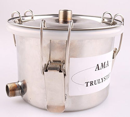 Spare Parts for 3 Pots Moonshine Still/Distiller/Brewing Kit: Stainless Middle/Spice/Fruit Pot & Bellows Pipes (fit 2 Gallon 10 Litres Distiller) - size: fit 2 Gallon 10 Litres Distiller