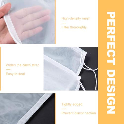 Nut Milk Bag Reusable 6 Pcs (20"x20"/12"x12"/12"x8") Cheese Cloths for Straining, Cheesecloth Bags, Juicing Bag, Fine Mesh Nylon Cheese Cloth Strainer Bags, Straining Almond Milk, Juice, Tea, Soy Milk
