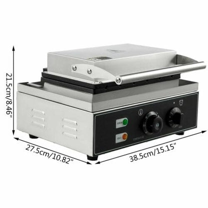 Commercial Electric Sandwich Machine, 110V 1500W Double-side Sandwich Press Grill, Breakfast Sandwich Toaster Grilled Cheese Maker w/Non-Stick Coating, Stainless Steel, for Restaurant Party Food Stall