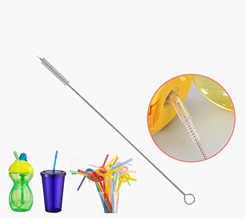 WAF Straw Brush, Washing Brushes Tool Nylon Skinny Pipe Tube Cleaner 173mm x5mm Set of 10 - color: Strawbrush-10pcs