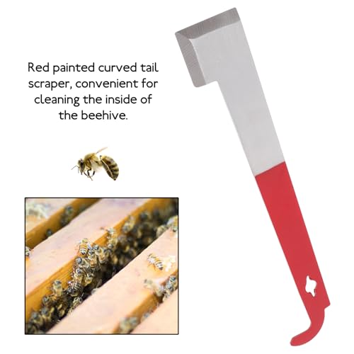 Stainless Steel Curved Hook Beehive Tool 2.5mm Thick Beekeeping Scraper and Hive Frame Lifter for Hive Maintenance and Bee Supplies
