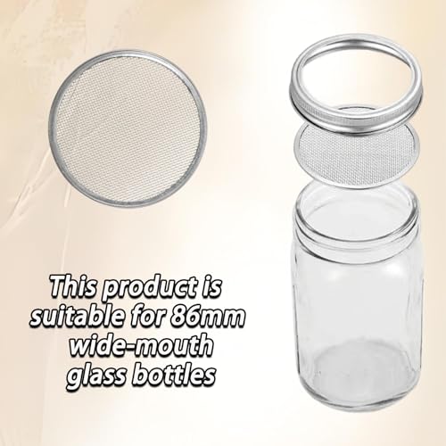 10 Pack Stainless Steel Sprouting Lids for Regular Mouth Mason Jars | Fine Mesh Stainless Steel Screen—Allows optimal drainage while keeping seed secure, cleaner and easier sprouting lids process