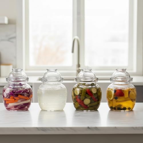 Fermentation Jar, 1.5 Liter Glass Pickle Jar with Water Seal Lid | Clear Glass, Food Grade, Fermentation Kit for Making Pickles Kimchi, Sauerkraut