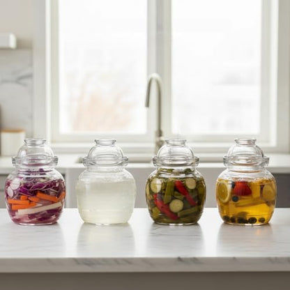 Fermentation Jar, 1.5 Liter Glass Pickle Jar with Water Seal Lid | Clear Glass, Food Grade, Fermentation Kit for Making Pickles Kimchi, Sauerkraut