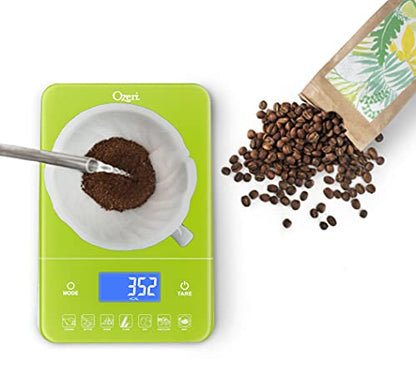 Ozeri Touch III Digital Kitchen Scale with Calorie Counter, 22 lbs (10 kg), Lime Green - color: Lime Green