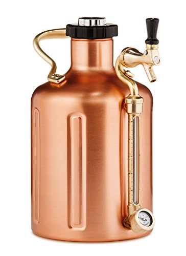 GrowlerWerks Copper uKeg Carbonated Growler-Great Gift for Beer Lovers, 128 oz - color: Copper, size: 128 Ounces