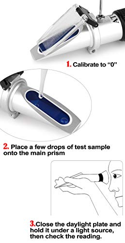 Beer Wort Refractometer for Homebrewing Beer, Dual Scale Specific Gravity 1.000-1.130 and Brix 0~32%, Beerbrewing Refractometer Hydrometer with (ATC) Autoction Temperature Compensation