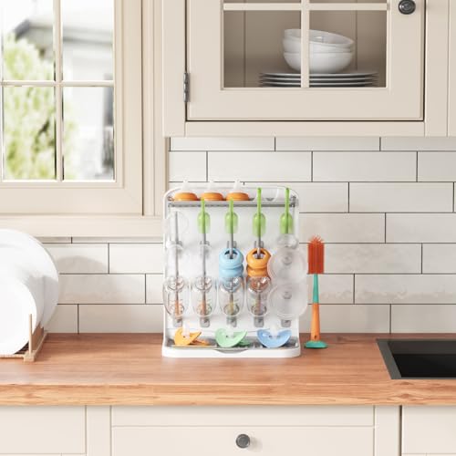 Lifewit Large Baby Bottle Drying Rack 15 Hooks, Newborn Essentials Must Haves, Bottle Storage Organizer for Countertop, Cabinet, Rack Dryer Holder for Pacifiers, Pump Parts, Baby Stuff - size: Large-15 Hooks