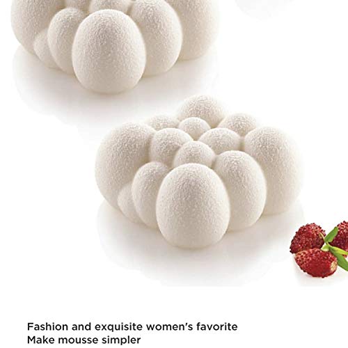 OCPO KITCHEN Cloud Silicone Mold for Baking Mousse Cake, Dessert, Pastry, Ice Cream, Pudding, Jelly, Cake Decoration Mold, Cloud Shape (6-Cavity) - style: Cloud (6-Cavity)