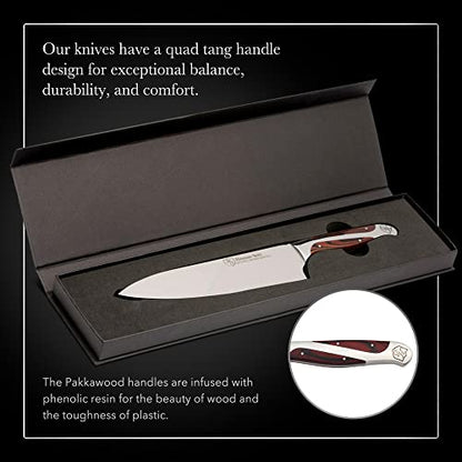 Hammer Stahl Serrated Utility Knife | German Forged High Carbon Steel | Ergonomic Quad-Tang Pakkawood Handle & Gift Box - size: 6"