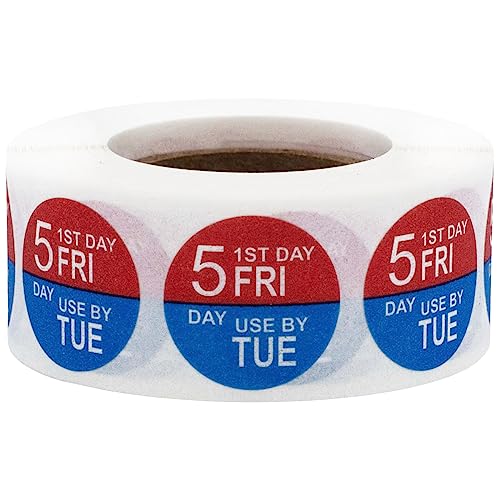 Dissolvable Friday Through Tuesday 5 Day Food Rotation Labels Use By 3/4 Inch 500 Adhesive Stickers - color: Friday