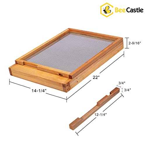 BeeCastle Beehive Screened Bottom Board Dipped in 100% Beeswax,Screened Bottom Board 8 Frame with Solid Wood - size: 8-Frame