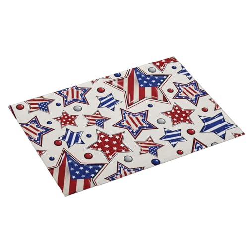 American Flag Stars Microfiber Dish Drying Mat 18x24 Inch - Absorbent Non-Slip & Quick Dry Kitchen Counter Dish Drainer Pad, Rustic Farmhouse Style - color: American Flag Stars2