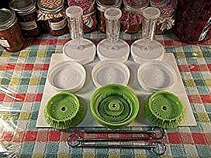 4 Pickle Pusher Small Batch Fermentation Kits. Complete with Airlock and Weight-Replacement. BPA Free. Holds 25X More Than Fermenting Weights. Fits Widemouth Mason Jars Not Included