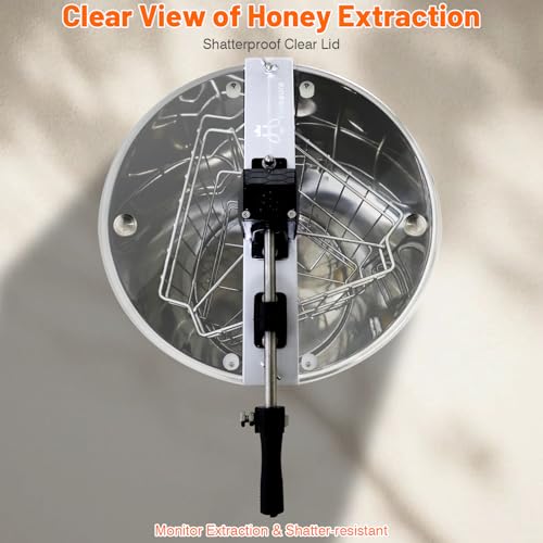 Manual Honey Extractor, 3 Frames Honey Spinner with Ergonomic Handle, Durable & Easy to Clean, Food-Grade Stainless Steel Honey Separator Equipment for Beekeeping Starter, Small-Scalez Apiary - style: 3 Frames-M