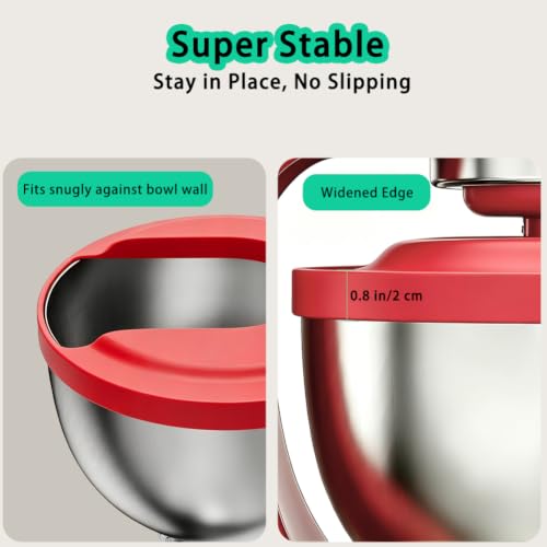 Silicone Flour Funnel with Pouring Shield for KitchenAid 4.5-5QT Mixer - color: Red