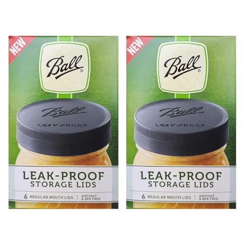 Ball Leak-Proof Plastic Lids for Glass Mason Jars, Used for Canning, Pickling, Juice, Jam, Jelly (Regular, 6 Count (Pack of 2)) - color: Regular, size: 6 Count (Pack of 2)