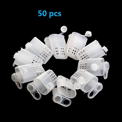 Sweet Bee 50 pcs JZBZ Queen cage Plastic Hair Roller Cages Non-Grafting Beekeeping Queen cage