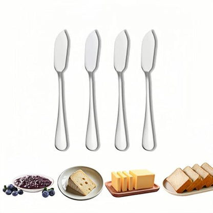 Stainless Steel Butter Knife Set, Mirror Polished, 5.83 Inch, Dishwasher Safe, Versatile Spreader for Butter, Jam and Cream, 4 Pack