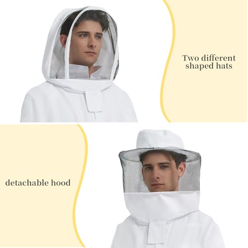 Sting Proof Full Body Bee Suit, Unisex, 2 Veils & Gloves, S(Fits 4'11"-5'3") | Unisex Ultralight Full Body Bee & Wasp Gear, A-Grade Goatskin Gloves, Detachable Veils, Apiary Backyard Halloween - size: S for 4'11" – 5'3"