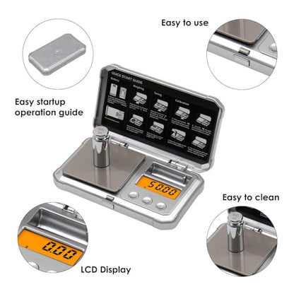 UNIWEIGH Gram Scale Punk Digital Pocket Scale,300g/0.01g Mini High Precision Jewelry Scales Digital Weight Grams and Ounces,Small Scale for Kitchen,Herb,Powder,Medicine,Food,with 50g Cal Weights
