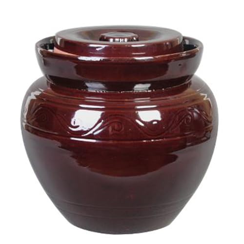 Ceramic Pickle Crock with Lids,Kimchi Containers, Fermentation Jar, Fermentation Jars Ceramic Pots, Sealed Fermentation Jars with Lids, Sauerkraut Crock -Brown||11L - size: 11L