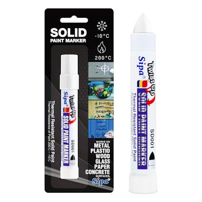 Sipa Permanent Solid Paint Markers, Twist Long-Lasting Paint Pens for Window, Wood,Metal and Glass Marker, 1 Pack (White) - color: White