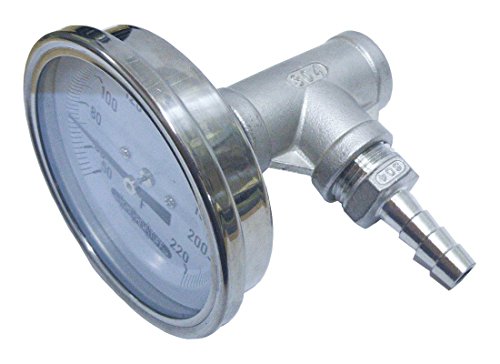 HomeBrewStuff Inline Thermometer for Wort Chiller and Kettles