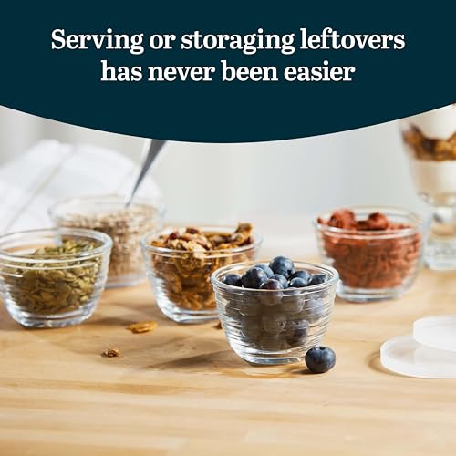 Libbey Small Glass Bowls, Glass Containers with Lids Set of 8 to Keep Leftovers Fresh, Meal Prepping and More, Dishwasher Safe Small Bowls for Dips - color: Small/w Lids 8