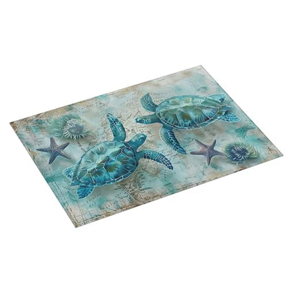 Sea Turtles Dish Drying Mat for Kitchen Counter Microfiber Super Absorbent Non-Slip Dish Drying Pad for Countertops Dishes Utensils Stylish Quick-Dry Machine Washable 18x24 Inch - color: Sea Turtles