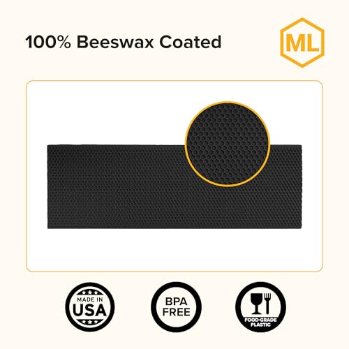 Mann Lake 5 5/8" Waxed Black Rite-Cell Foundation Sheets, Made in the USA, BPA-Free, Food-Grade, Beeswax-Coated for Beehive Frames, Fits 6 5/8" Hive Bodies, Durable, Wax Moth Resistant, 100-Pack - color: Black, size: 5-5/8-Inch