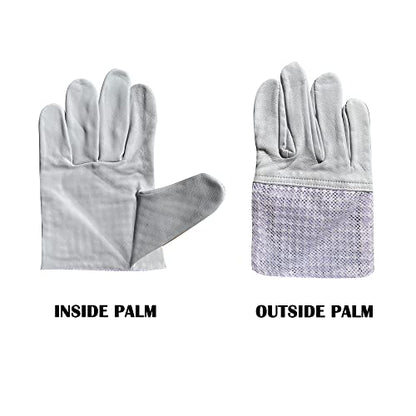 Beekeeping Gloves with Goat Skin Leather Palm and 3-Layer Mesh Sleeve for Unisex (4X-Large, White) - size: 4X-Large